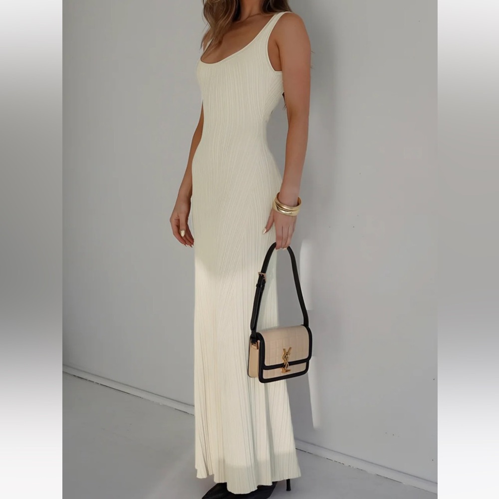 Creamy Knit Cami Long Dress
